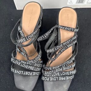 Zara Black Love Strap Heels